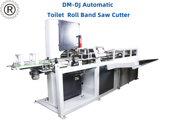 Qualität  7.5KW 0.6Mpa Automatic Band Saw Cutting Machine For Toilet And Kitchen Roll Fabrik