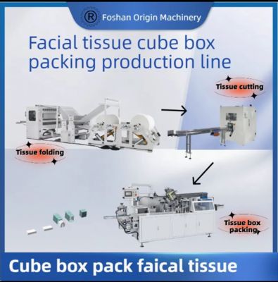 Produktionslinie für Verpackungsmaschinen für Kosmetiktücher in Würfelboxen