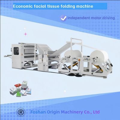 V-Falz Gesichtstücher-Herstellungsmaschine, Protokollsäge, Schneidemaschine, halbautomatische Produktionslinie