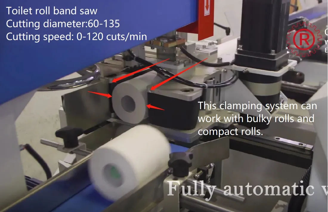 Toilettenpapier / Küchentücher Automatische Bandsäge Schneidmaschine mit Schleifrad 2