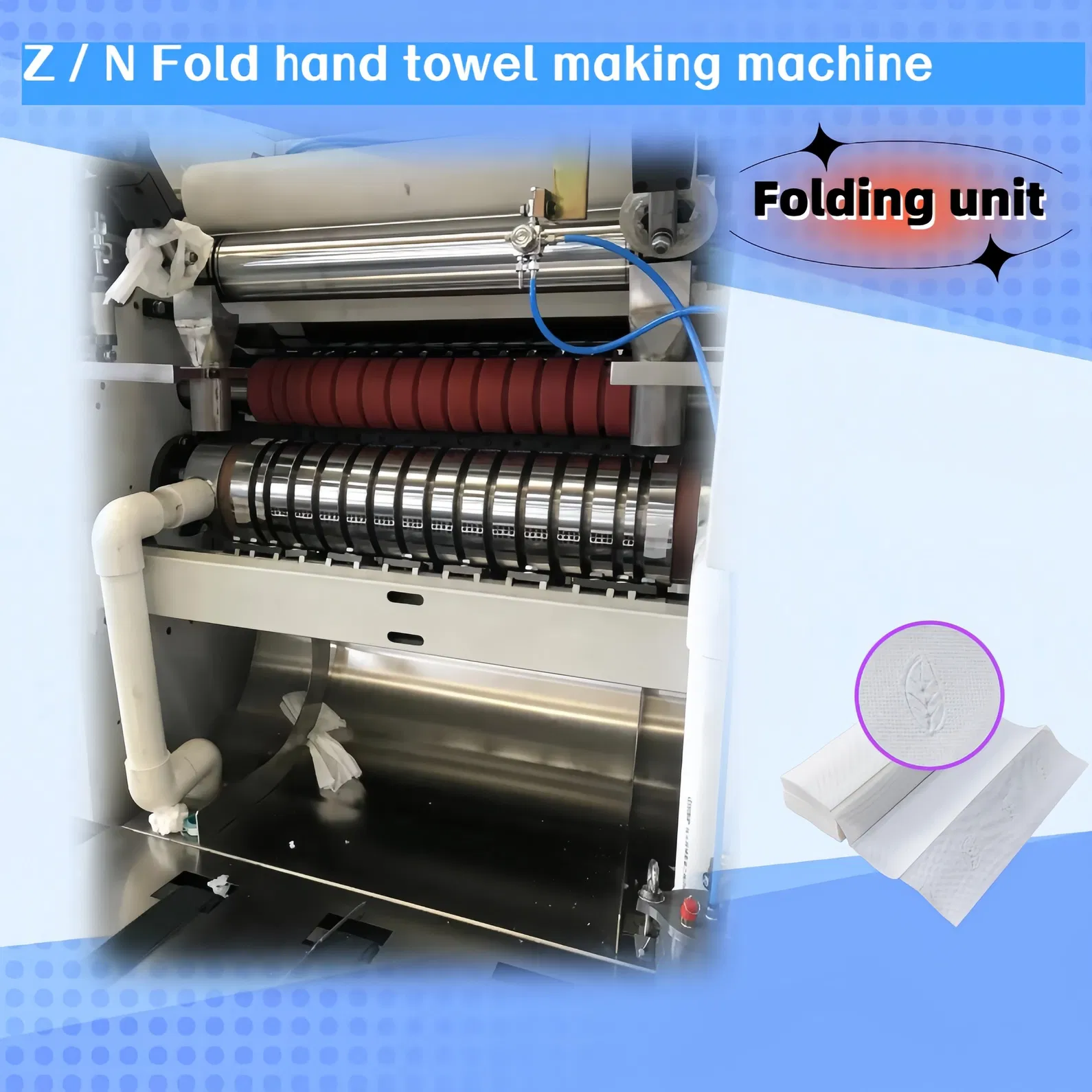 Haltbare N Z-Falz Handtuchmaschine Papiertuchmaschinen 4